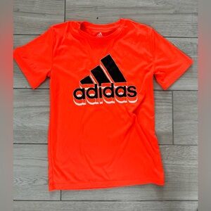 Kids ADIDAS Neon Orange Dri Fit T shirt. Size 10/12 Medium. Excellent Condition